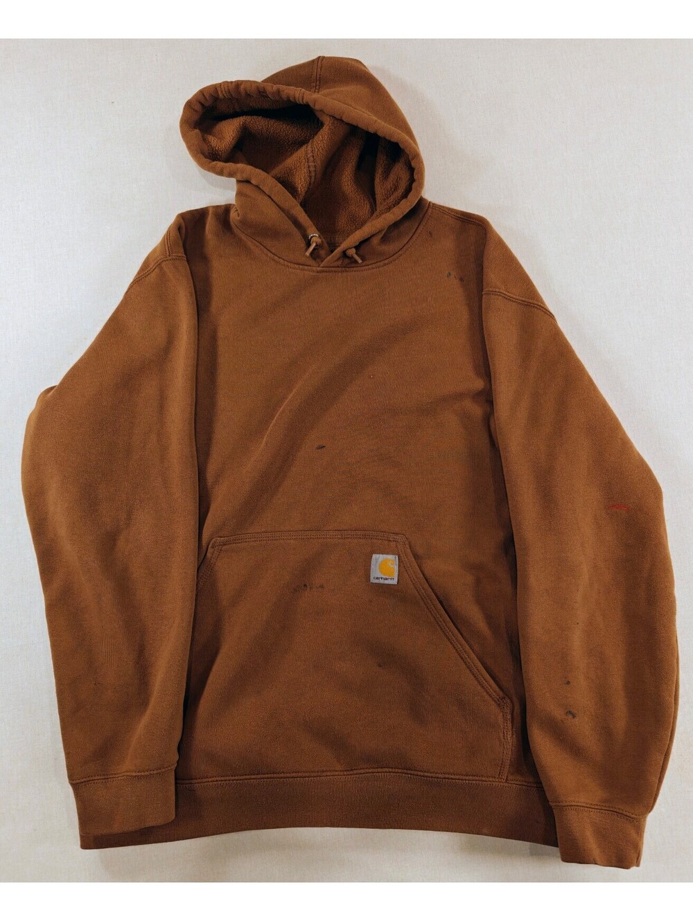 Carhartt Men's XL Loose Fit Brown Hooded Work Sweatshirt